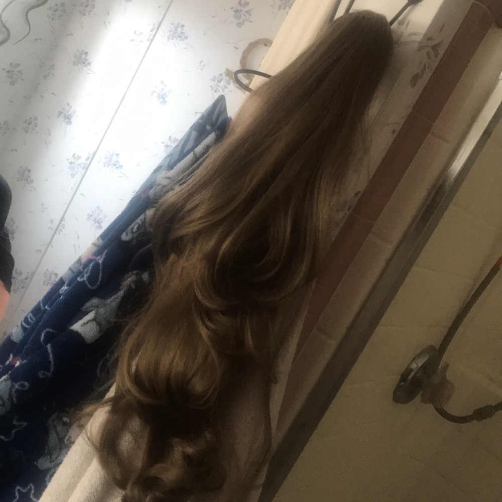 24 inch brown banana clip hair piece